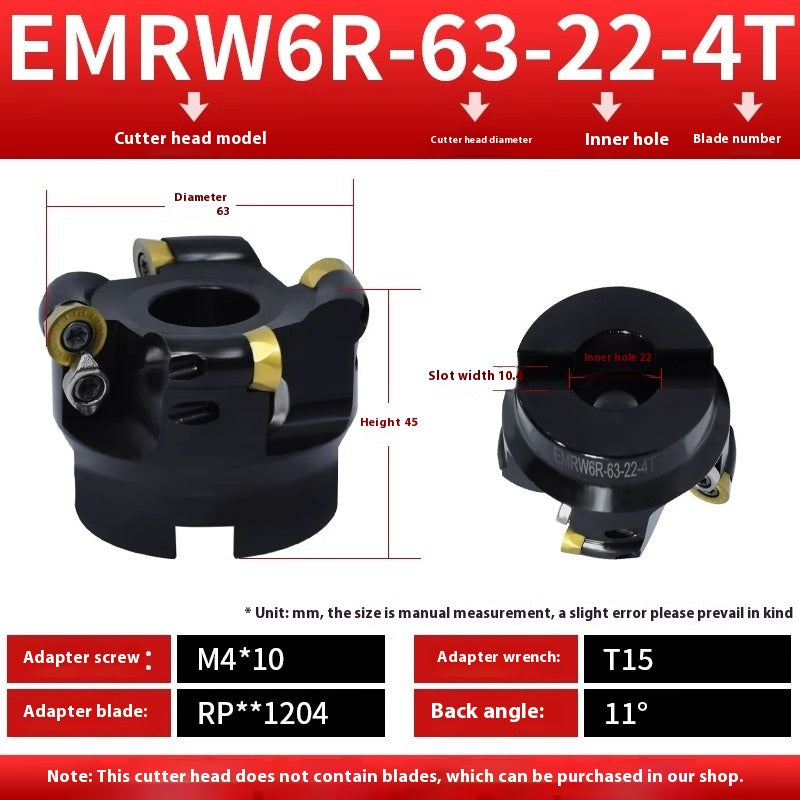 2078-CNC EMR round nose milling cutter head 50R5 plane finishing milling machine cutter head machining center 80/160/63R6 flying cutter head Shandong Denso Pricision Tools Co.,Ltd.